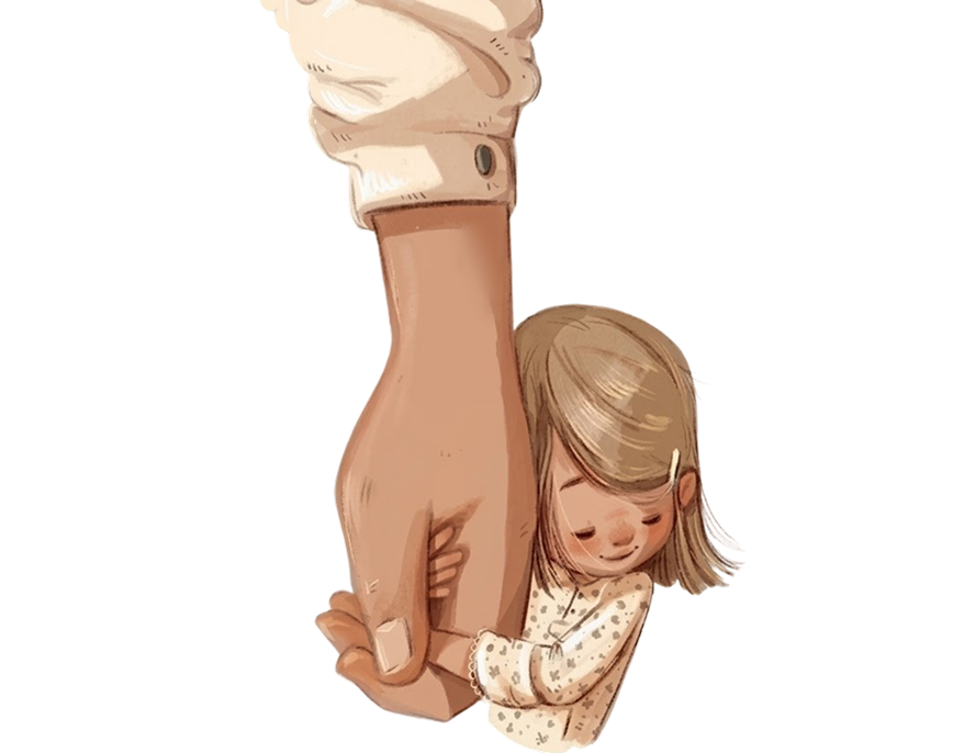 Parent holding child's hand